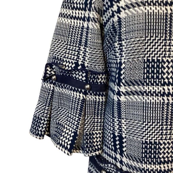 Prose & Poetry Navy Blue & White Plaid Drop Waist Shift Dress Size M - Picture 9 of 14